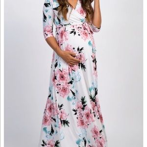 PinkBlush Maternity Floral Wrap Dress